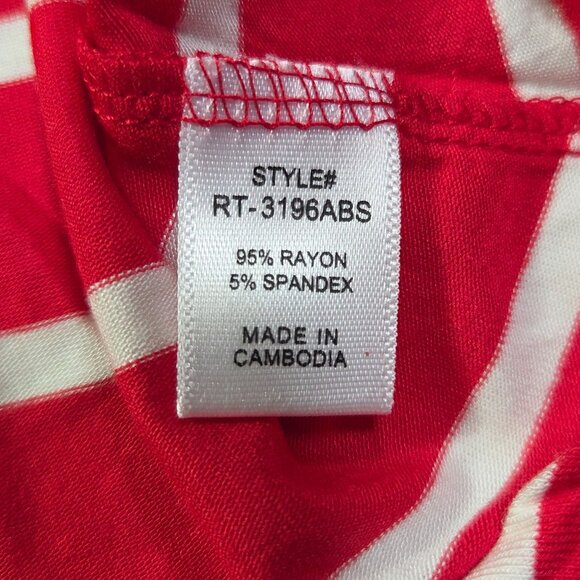 Tank Top Womens XL Striped Red & White Light Weight Flowy Rayon/Spandex  New - Picture 5 of 8